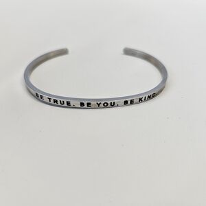 Montraband Be True Be You Be Kind  Stainless Steel Bracelet Inspirational Silver